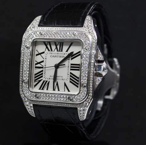 cartier santos watch price|cartier santos 100 diamond price.